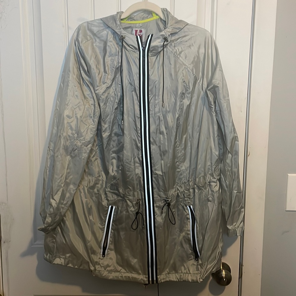 Silver rain jacket